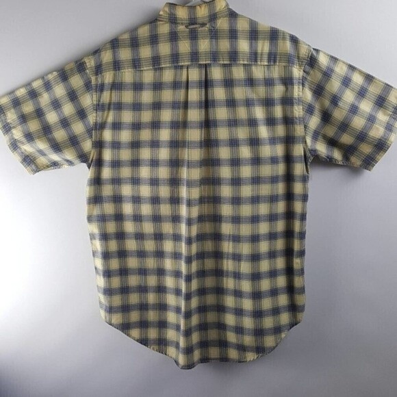 Tommy Hilfiger Button-Down Shirt Mens Large Plaid Embroidered Short Sleeveeeve - Picture 2 of 6